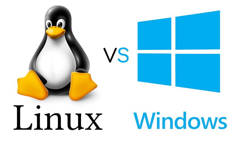Linux versus Windows logos